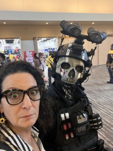 Scary Cosplay PopCon attendee with E.B. Moss